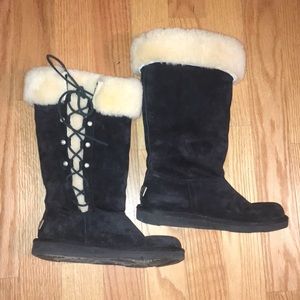 UGG Black Upside Lace Up Boots 7